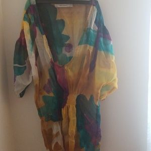 Zara Basics ladies med airy colorful top